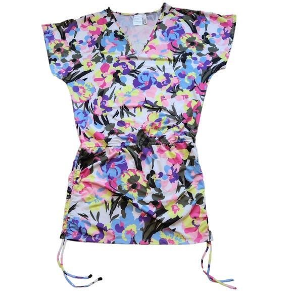 Bar III Paradise Garden drawstring cover-up size XS - Picture 3 of 5